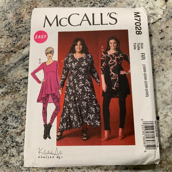 McCall's Patterns M7028 Misses'/Women's Tunics, RR (18W-20W-22W-24W) - Picture 1 of 6
